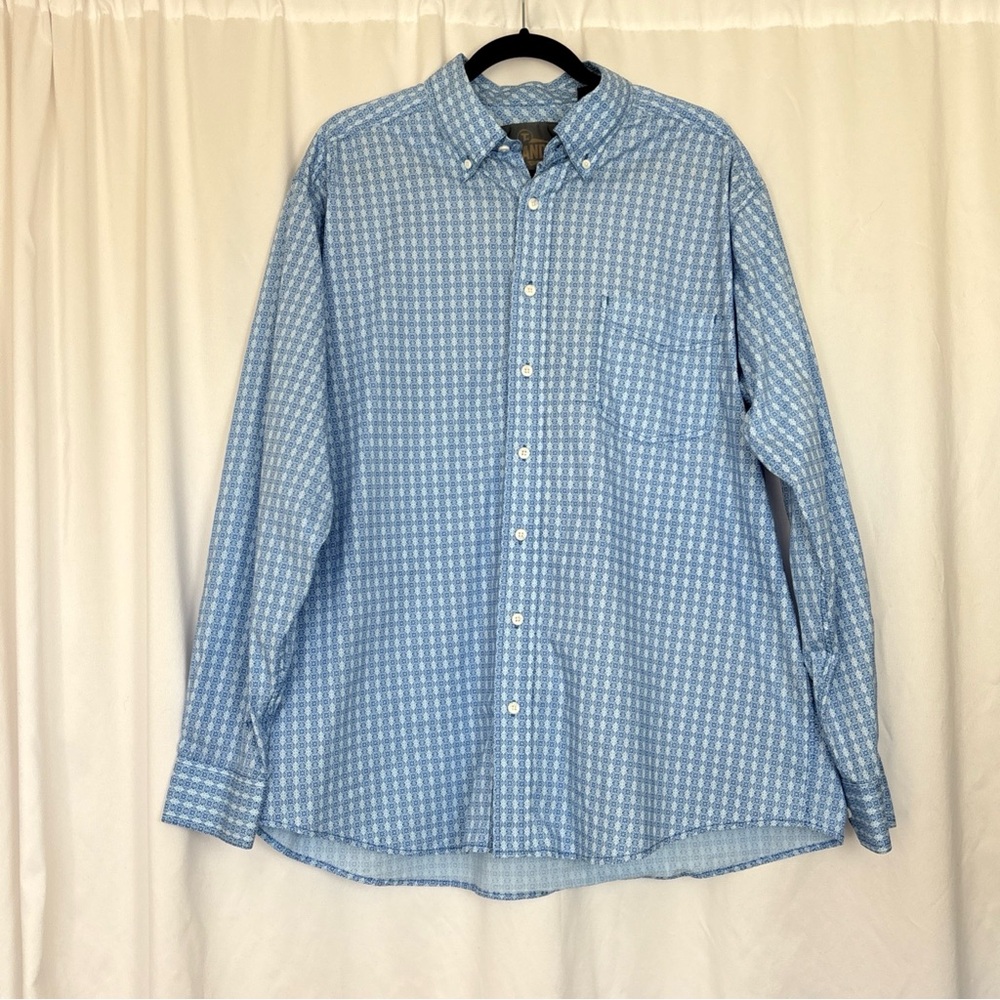 PANHANDLE‎ Western Shirt Men Size XL Blue Print Button Down Long Sleeve